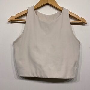 Girlfriend Collective White Cropped Workout Tank Top Large